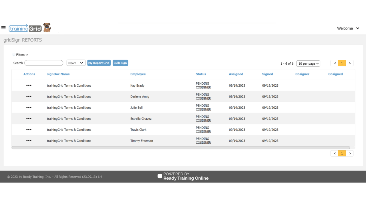 trainingGrid® CoSign Release Notes | Cosign